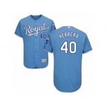 Men's Majestic Kansas City Royals #40 Kelvin Herrera Light Blue Flexbase Authentic Collection MLB Jersey