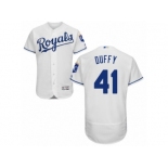 Men's Majestic Kansas City Royals #41 Danny Duffy White Flexbase Authentic Collection MLB Jersey