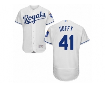 Men's Majestic Kansas City Royals #41 Danny Duffy White Flexbase Authentic Collection MLB Jersey