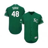 Men's Majestic Kansas City Royals #48 Joakim Soria Green Celtic Flexbase Authentic Collection MLB Jersey