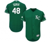 Men's Majestic Kansas City Royals #48 Joakim Soria Green Celtic Flexbase Authentic Collection MLB Jersey