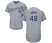 Men's Majestic Kansas City Royals #48 Joakim Soria Grey Flexbase Authentic Collection MLB Jersey