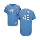 Men's Majestic Kansas City Royals #48 Joakim Soria Light Blue Flexbase Authentic Collection MLB Jersey