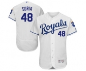 Men's Majestic Kansas City Royals #48 Joakim Soria White Flexbase Authentic Collection MLB Jersey