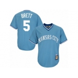 Men's Majestic Kansas City Royals #5 George Brett Replica Light Blue Cooperstown MLB Jersey