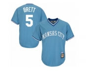 Men's Majestic Kansas City Royals #5 George Brett Replica Light Blue Cooperstown MLB Jersey