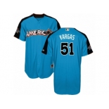 Men's Majestic Kansas City Royals #51 Jason Vargas Replica Blue American League 2017 MLB All-Star MLB Jersey