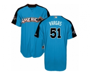 Men's Majestic Kansas City Royals #51 Jason Vargas Replica Blue American League 2017 MLB All-Star MLB Jersey