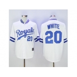 Mitchell And Ness Kansas City Royals #20 Frank White White Throwback Stitched Baseball Jersey