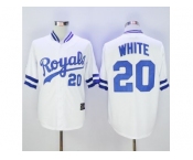 Mitchell And Ness Kansas City Royals #20 Frank White White Throwback Stitched Baseball Jersey