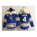 mlb jerseys kansas city royals #4 gordon blue[pullover hooded sweatshirt]