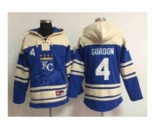 mlb jerseys kansas city royals #4 gordon blue[pullover hooded sweatshirt]