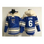 mlb jerseys kansas city royals #6 cain blue[pullover hooded sweatshirt]