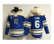 mlb jerseys kansas city royals #6 cain blue[pullover hooded sweatshirt]