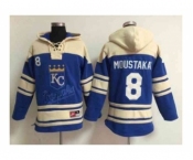 mlb jerseys kansas city royals #8 moustakas blue[pullover hooded sweatshirt]