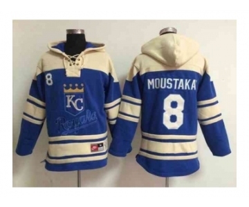 mlb jerseys kansas city royals #8 moustakas blue[pullover hooded sweatshirt]