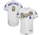 mlb jerseys kansas city royals #8 moustakas white world series champions gold