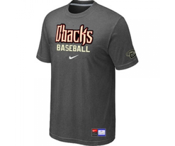 MLB Arizona Diamondbacks Crimson D.Grey Nike Short Sleeve Practice T-Shirt