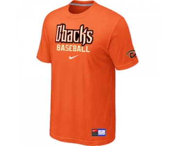 MLB Arizona Diamondbacks Crimson Orange Nike Short Sleeve Practice T-Shirt