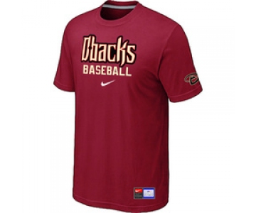 MLB Arizona Diamondbacks Crimson Red Nike Short Sleeve Practice T-Shirt