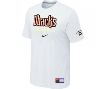 MLB Arizona Diamondbacks Crimson White Nike Short Sleeve Practice T-Shirt