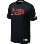 MLB Atlanta Braves Blue Black Short Sleeve Practice T-Shirt