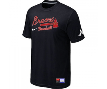 MLB Atlanta Braves Blue Black Short Sleeve Practice T-Shirt