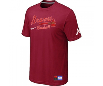 MLB Atlanta Braves Red  Nike Short Sleeve Practice T-Shirt