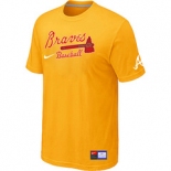 MLB Atlanta Braves Yellow Nike Short Sleeve Practice T-Shirt