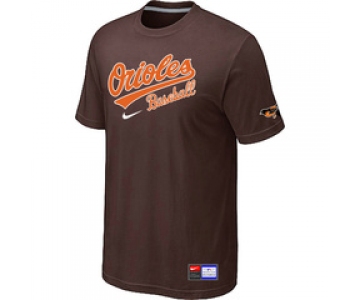 MLB Baltimore Orioles Nike Brown Short Sleeve Practice T-Shirt