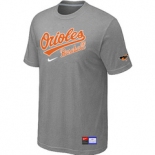 MLB Baltimore Orioles Nike L.Grey Short Sleeve Practice T-Shirt