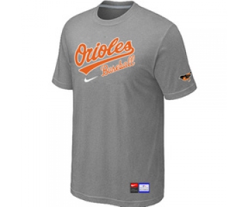 MLB Baltimore Orioles Nike L.Grey Short Sleeve Practice T-Shirt