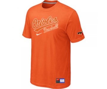 MLB Baltimore Orioles Nike Orange Short Sleeve Practice T-Shirt