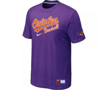 MLB Baltimore Orioles Nike Purple Short Sleeve Practice T-Shirt