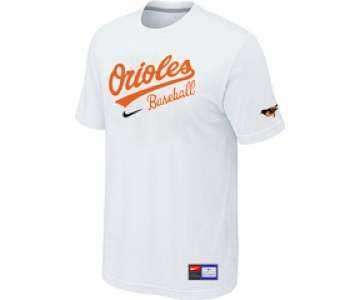 MLB Baltimore Orioles Nike White Short Sleeve Practice T-Shirt