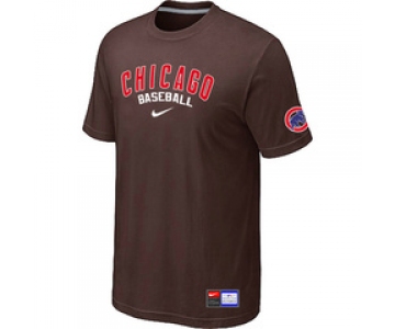 MLB Chicago Cubs Nike Brown Short Sleeve Practice T-Shirt