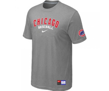 MLB Chicago Cubs Nike L.Grey Short Sleeve Practice T-Shirt