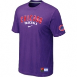 MLB Chicago Cubs Nike Purple Short Sleeve Practice T-Shirt