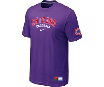 MLB Chicago Cubs Nike Purple Short Sleeve Practice T-Shirt