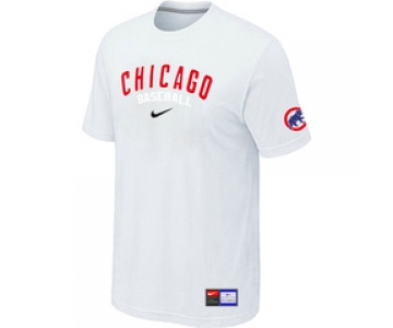 MLB Chicago Cubs Nike White Short Sleeve Practice T-Shirt