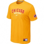 MLB Chicago Cubs Nike Yellow Short Sleeve Practice T-Shirt