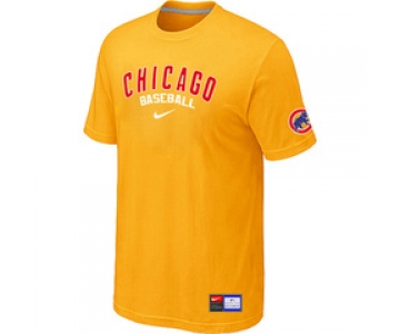 MLB Chicago Cubs Nike Yellow Short Sleeve Practice T-Shirt