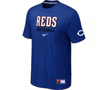 MLB Cincinnati Reds Nike Blue Short Sleeve Practice T-Shirt