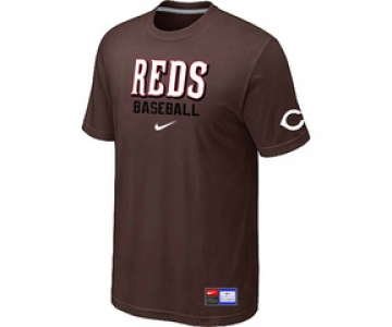 MLB Cincinnati Reds Nike Brown Short Sleeve Practice T-Shirt