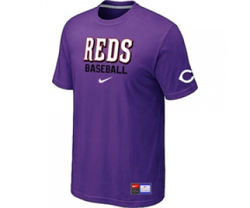 MLB Cincinnati Reds Nike Purple Short Sleeve Practice T-Shirt