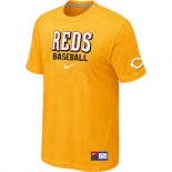 MLB Cincinnati Reds Nike Yellow Short Sleeve Practice T-Shirt