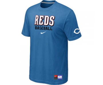 MLB Cincinnati Reds Nike light Blue Short Sleeve Practice T-Shirt