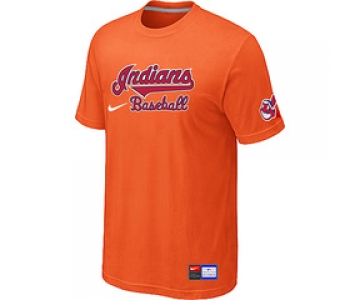 MLB Cleveland Indians Nike Orange Short Sleeve Practice T-Shirt