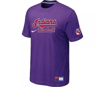 MLB Cleveland Indians Nike Purple Short Sleeve Practice T-Shirt