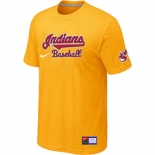 MLB Cleveland Indians Nike Yellow Short Sleeve Practice T-Shirt